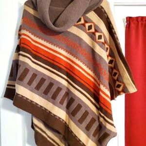 Gorgeous Stetson Cowl-neck Poncho Sweater